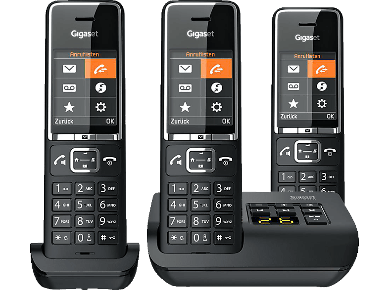 GIGASET COMFORT 550A Trio Schnurloses Telefon Schnurloses Telefon in Black Chrome (Mobilteile: 3 ...