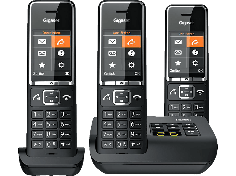 GIGASET COMFORT 550A Trio Schnurloses 3) Black | in Schnurloses SATURN Telefon Telefon Chrome kaufen (Mobilteile