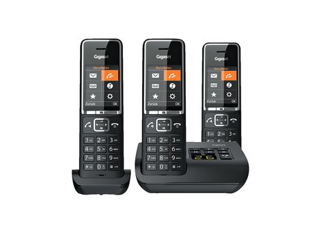 Schnurloses Trio Chrome (Mobilteile: Schnurloses Telefon Telefon | GIGASET 550A COMFORT in Black SATURN 3) kaufen