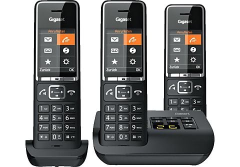 Telefon | 3) GIGASET in (Mobilteile: Chrome COMFORT Telefon kaufen Schnurloses Trio Schnurloses 550A SATURN Black