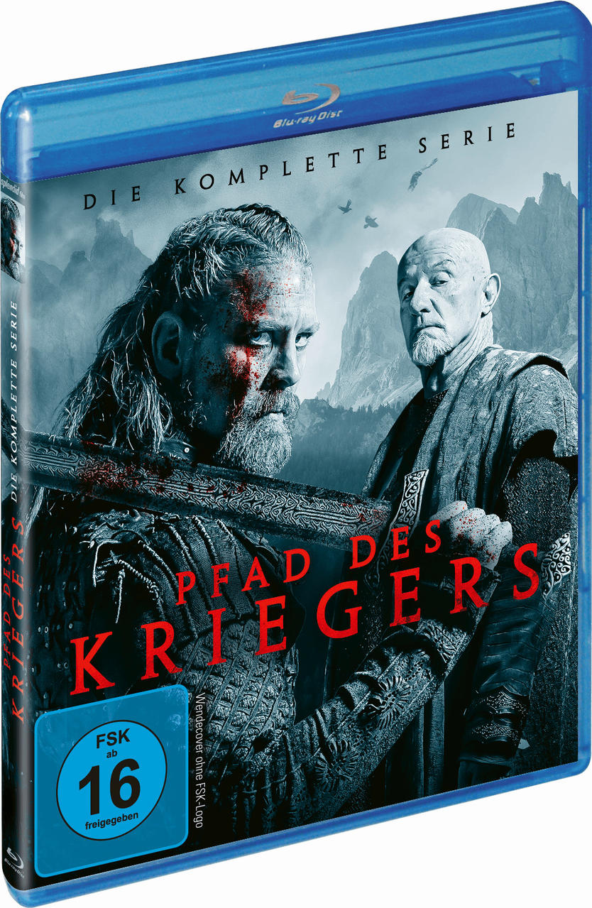 Blu-ray-Disc-Hülle mit einem Krieger, der ein Schwert hält. Deutscher Text, FSK 16.