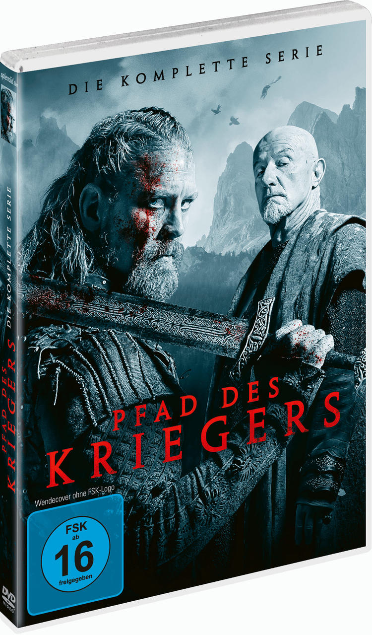 DVD-Hülle von 'Pfad des Kriegers', zwei Männer mit Schwert, Blut und Text.