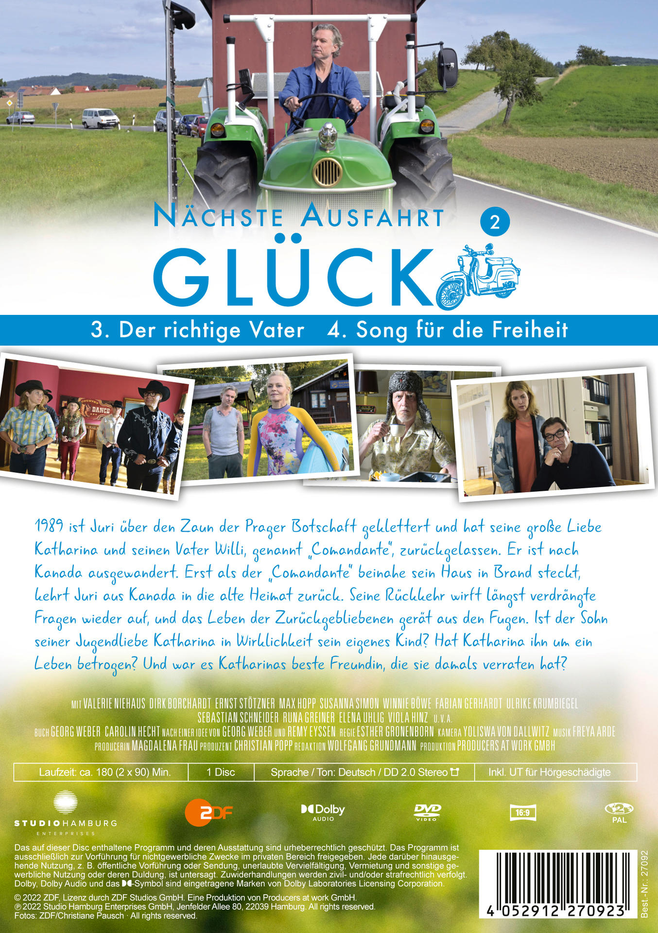 DVD-Hülle mit Filmplakat mit Traktor und Text.