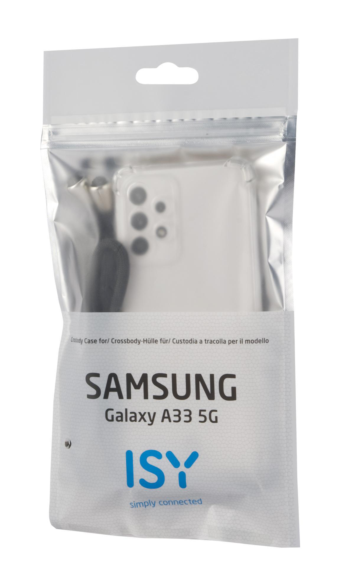 Samsung Galaxy A33 5G Telefon in klarer Hülle, versiegelt in Plastikverpackung.