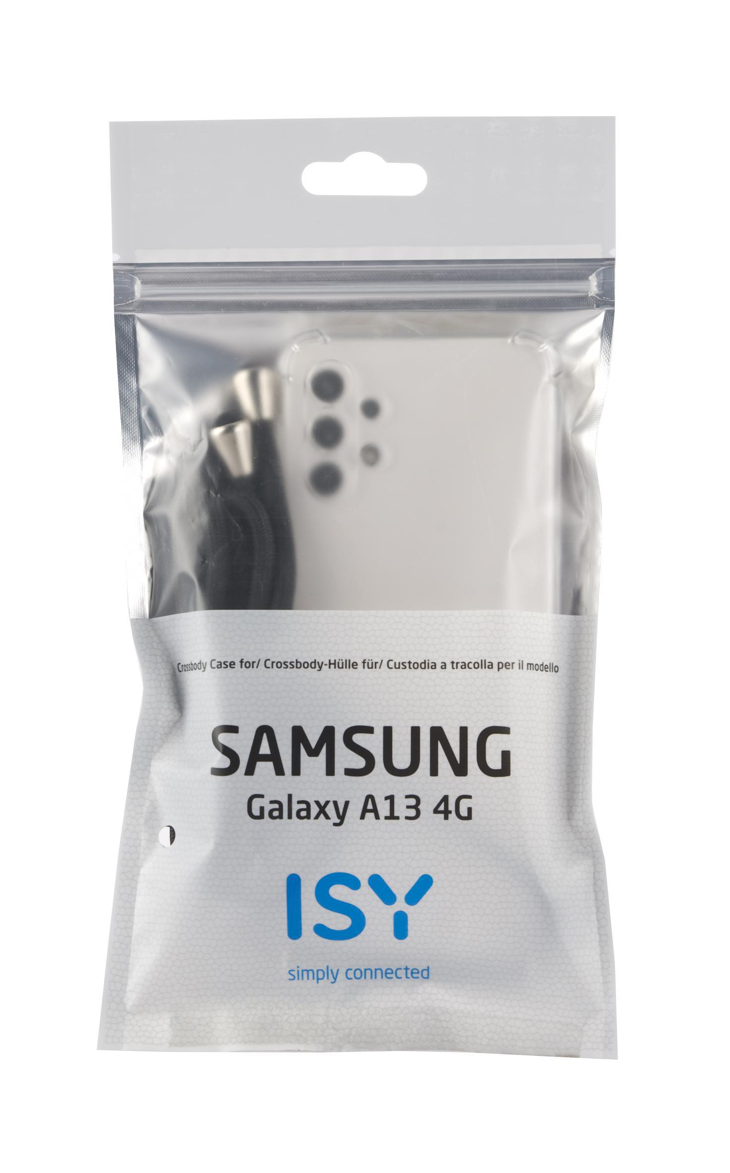 Ein Samsung Galaxy A13 4G Telefon in einer transparenten Kunststoffhülle. Das Telefon ist sichtbar.