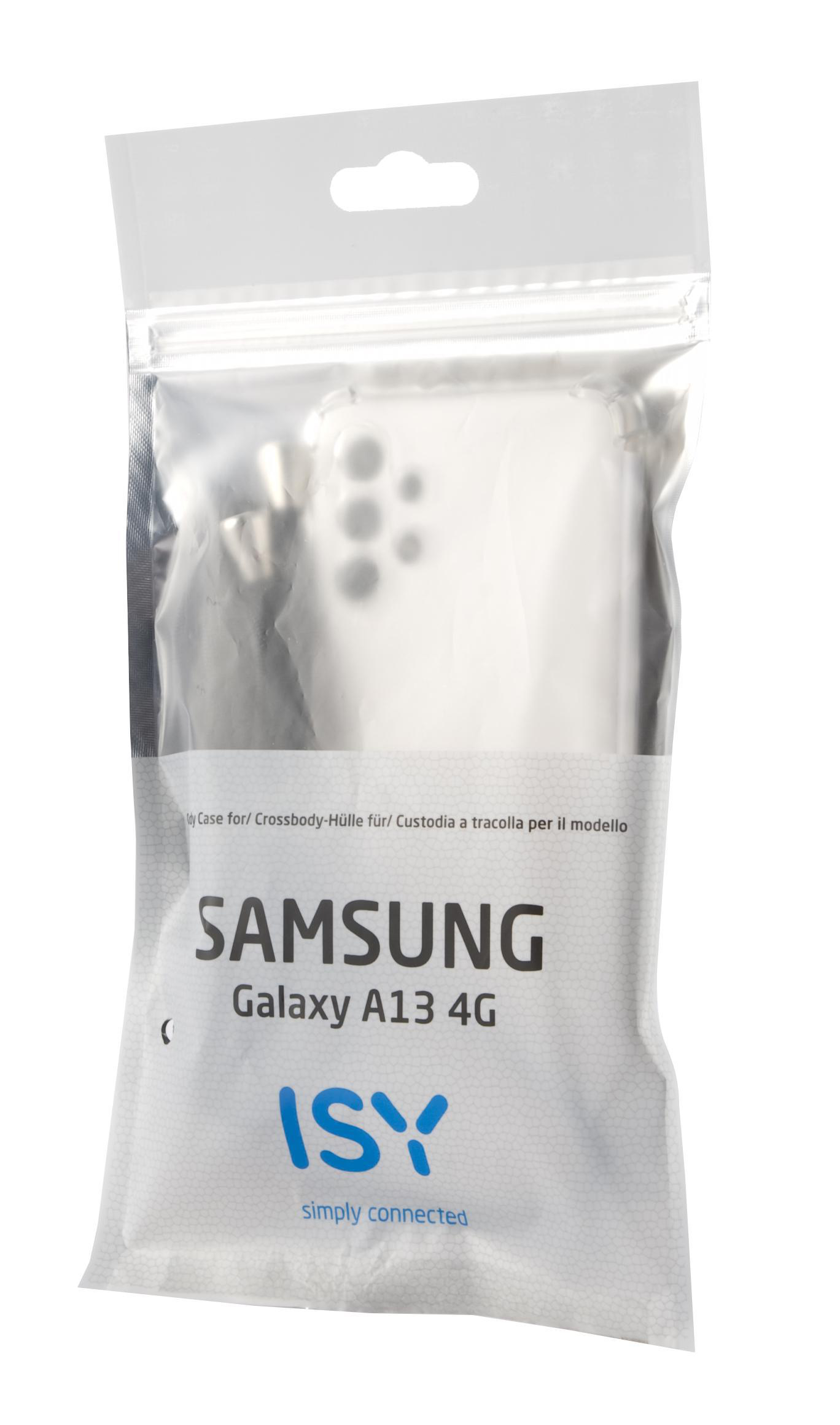 Eine Smartphone-Hülle in einer Plastiktüte, beschriftet mit Markenname und Modell.