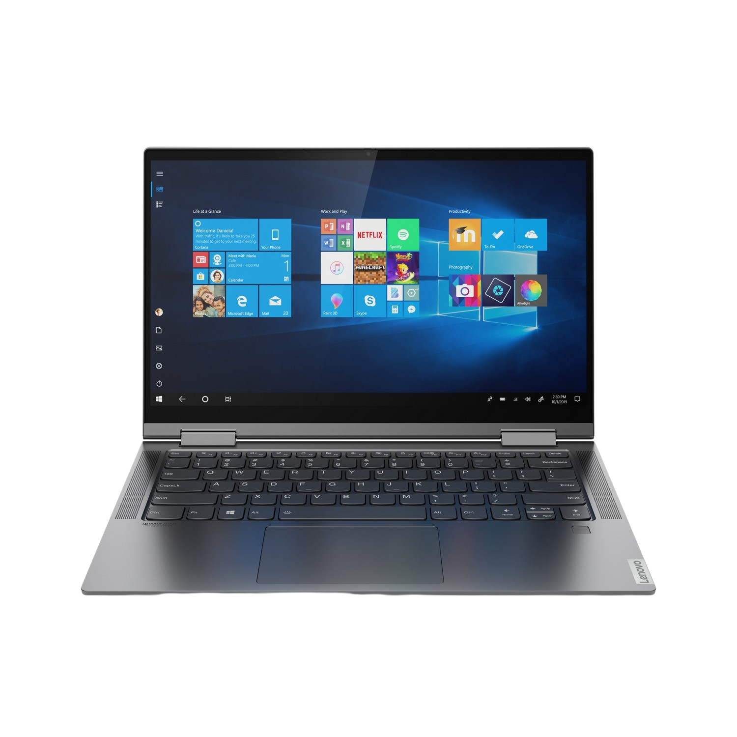 Convertible 2 en 1 - Lenovo Yoga C740-14IML, 14" FHD, Intel® Core™ i7-10510U, 8GB RAM, 512 GB SSD, W10, Gris oscuro