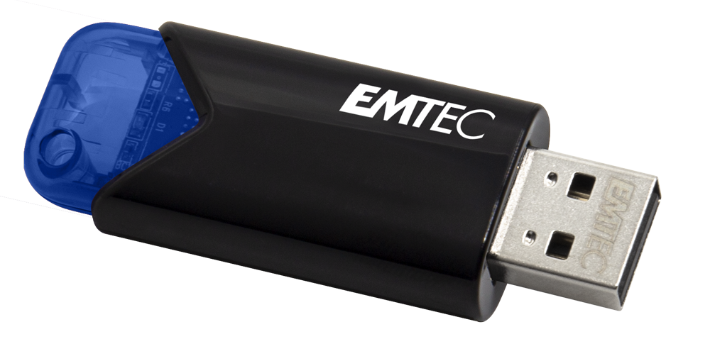 EMTEC B110 Click Easy Pendrive, 32GB, USB 3.2, fekete-kék (ECMMD32GB113)