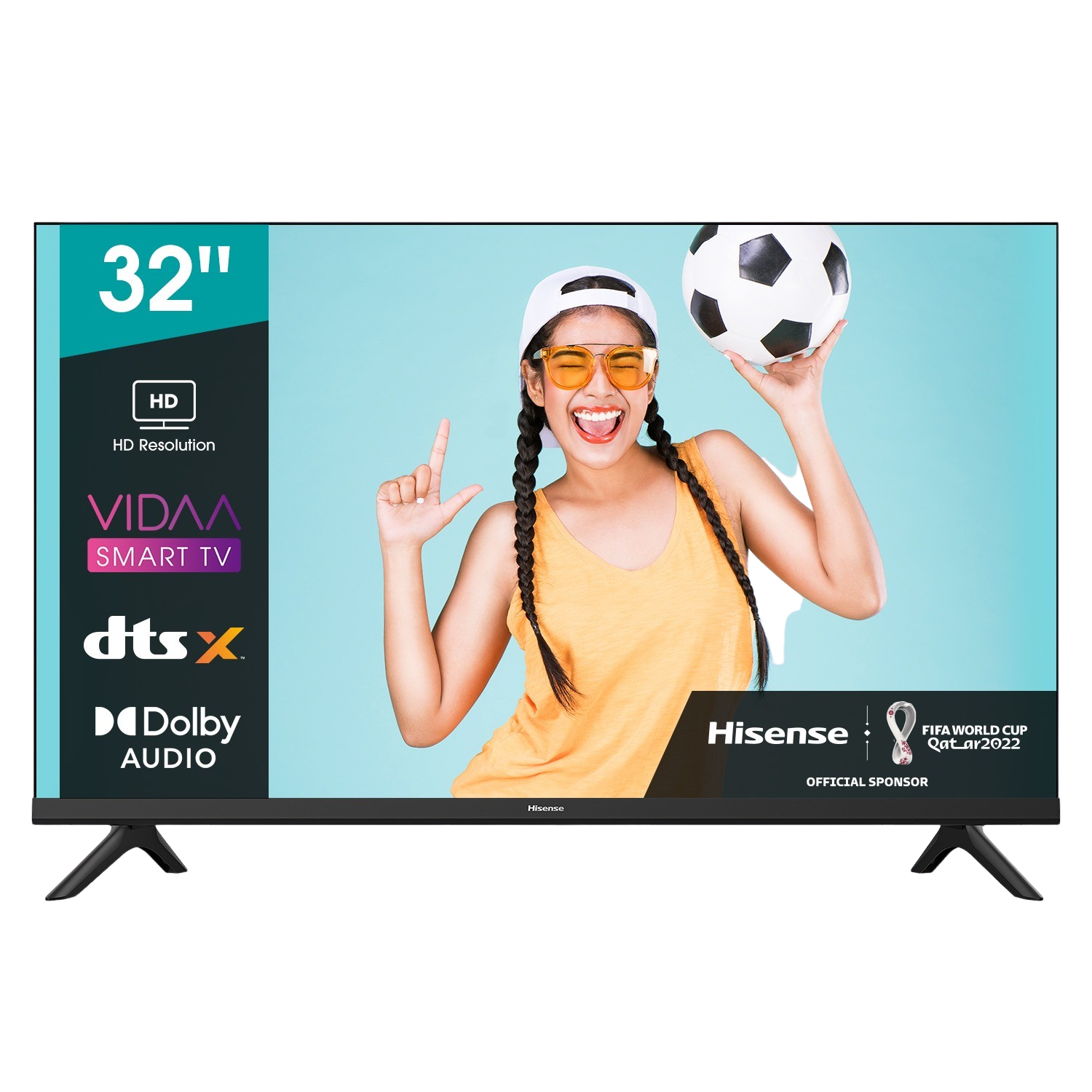 TV LED 32" - Hisense 32A4BG, HD+, MediaTek MT9602, Smart TV, Audio DTS Virtual X, Dolby Audio, Negro