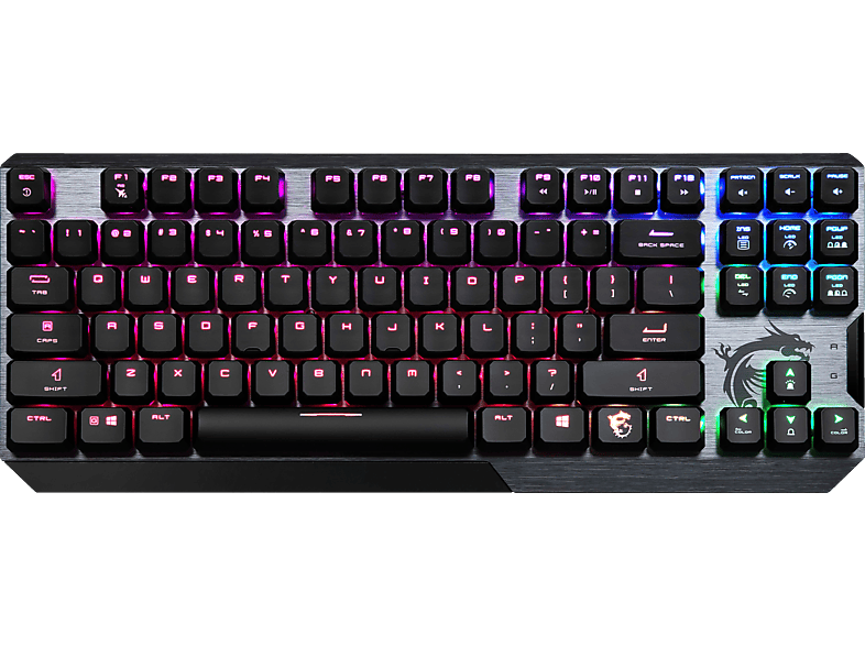 MSI Vigor GK50 TKL DE Gaming Tastatur QWERTZ (kabelgebunden, Kailh Low Profile Switch, TKL, QWERTZ Layout, schwarz, RGB pro Taste)