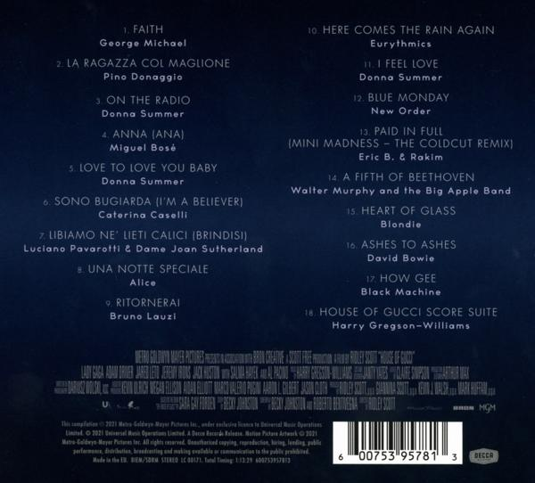 Egy zenei album hátlapja, dalok listájával és előadók neveivel.