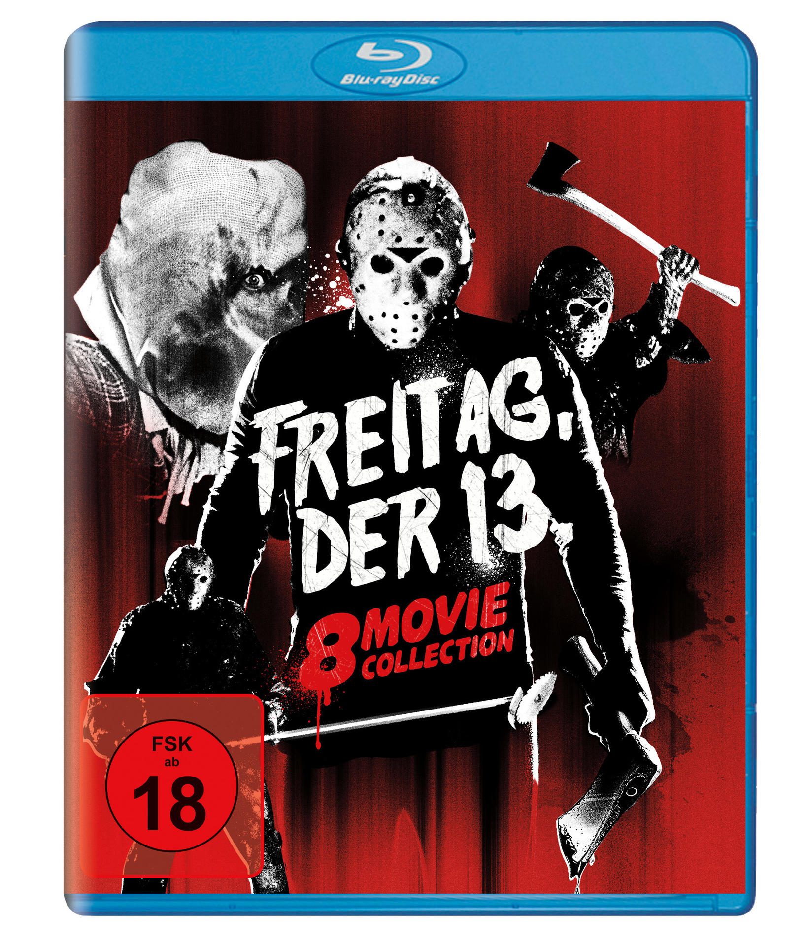 Freitag der 13. Film-Collection Blu-ray Disc Box-Set. Zeigt Jasons Maske.