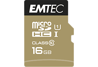 EMTEC Elite Gold microSDHC memóriakártya, 16GB, UHS-I/U1, 85/20 MB/s, adapter (ECMSDM16GHC10GP)