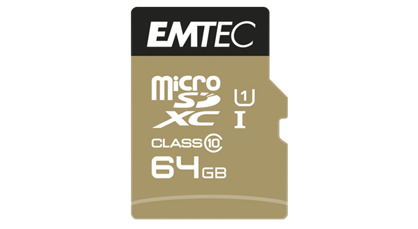 EMTEC Elite Gold microSDXC Memóriakártya, 64GB, UHS-I/U1, 85/20 MB/s, adapter (ECMSDM64GXC10GP)