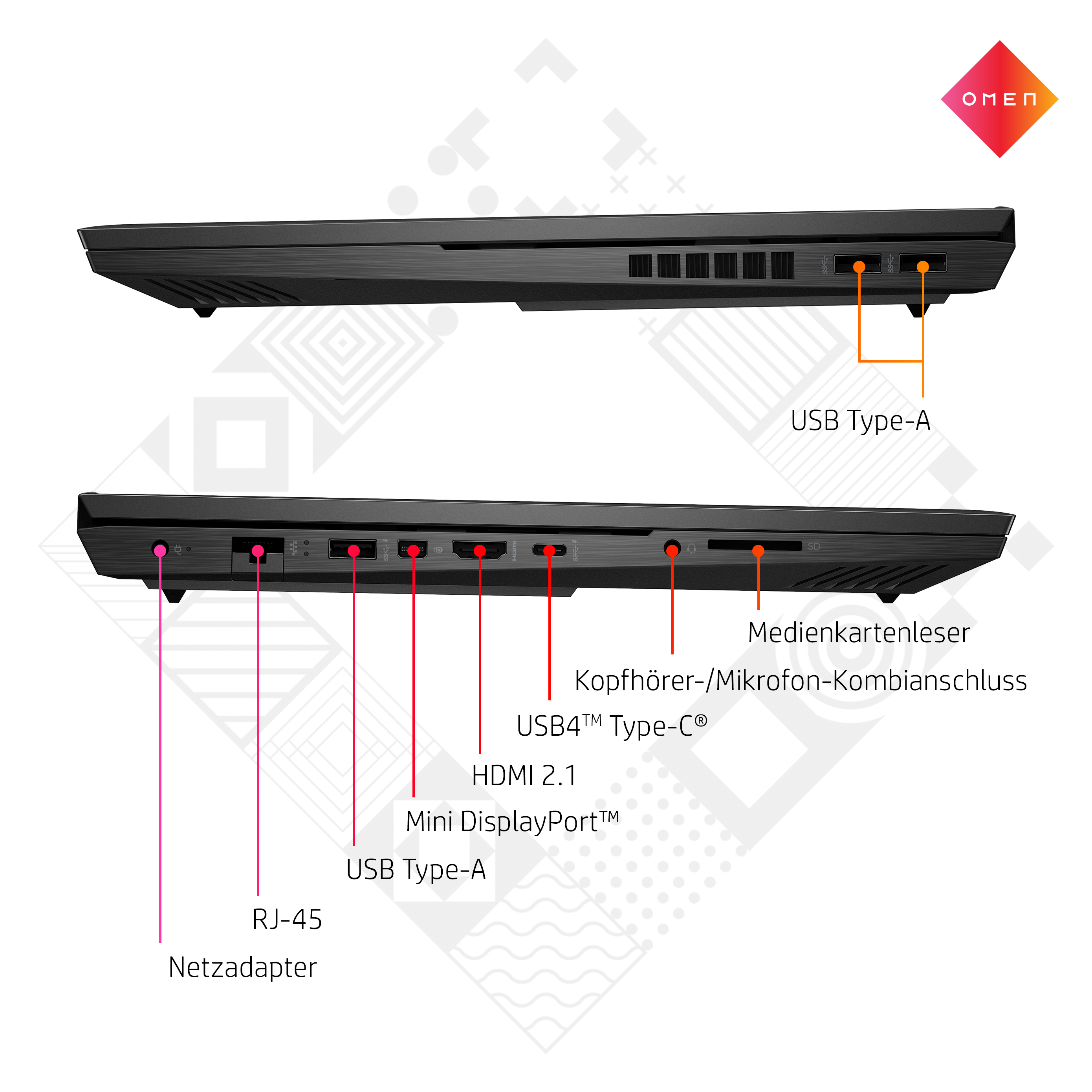 HP OMEN by HP 16-b0370ng - 16,1 Zoll - Intel® Core™ i7 i7-11800H - 16 GB - 1 TB - NVIDIA GeForce RTX™ 3060 - Windows 10 Home (64 Bit)