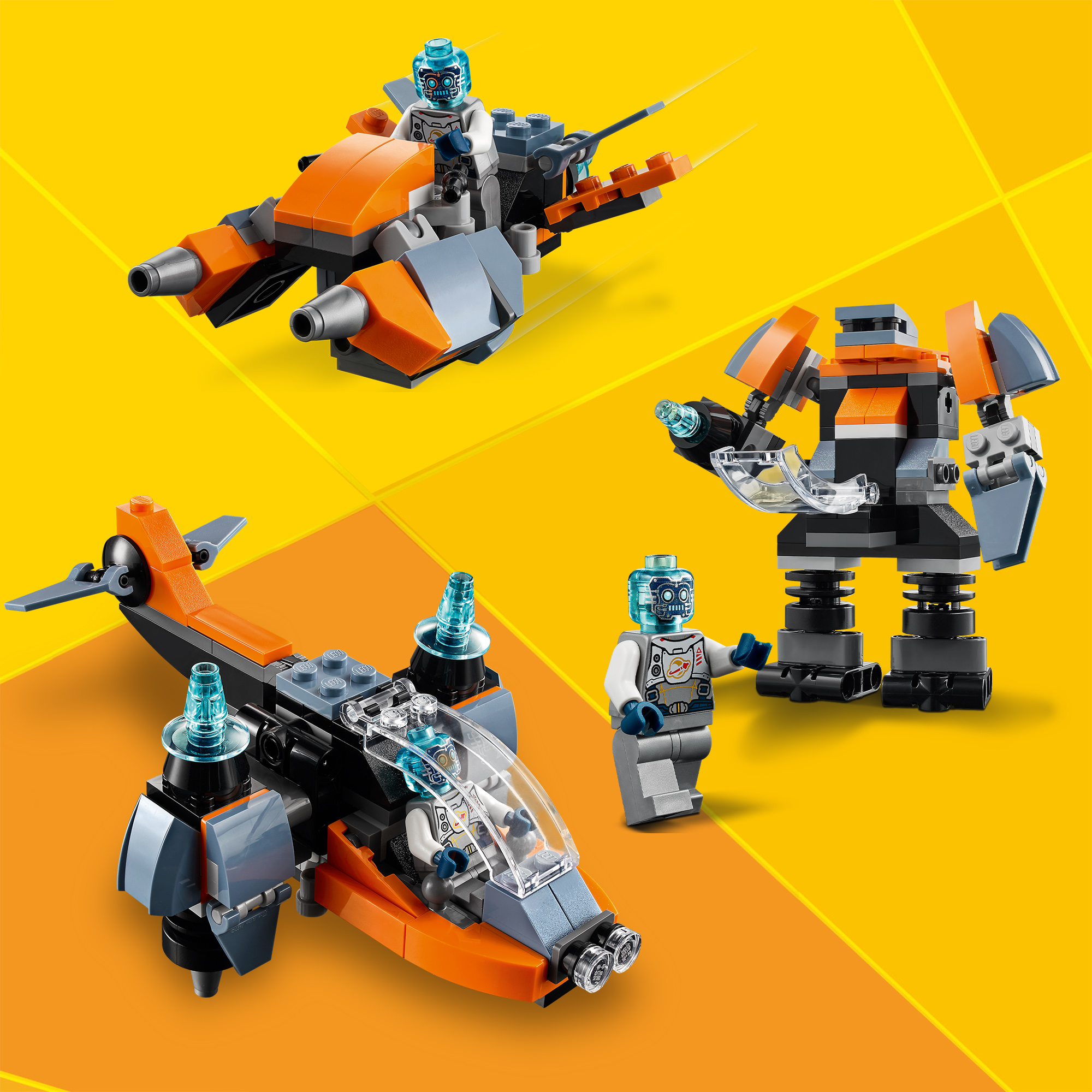 LEGO Creator 3-in-1 31111 Cyber-Drohne Bausatz, Mehrfarbig