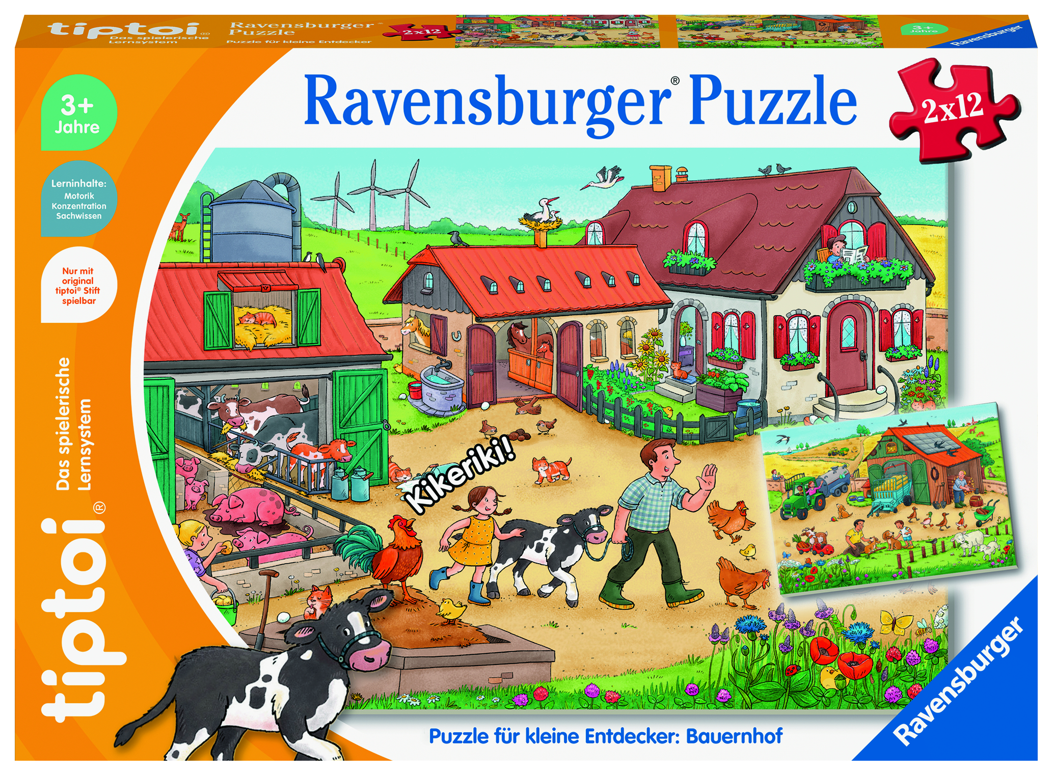Ravensburger Unser Bauernhof-Spiel – Kooperatives Würfelspiel Ab 24 Monaten, Mit Puzzle & Holzwürfeln