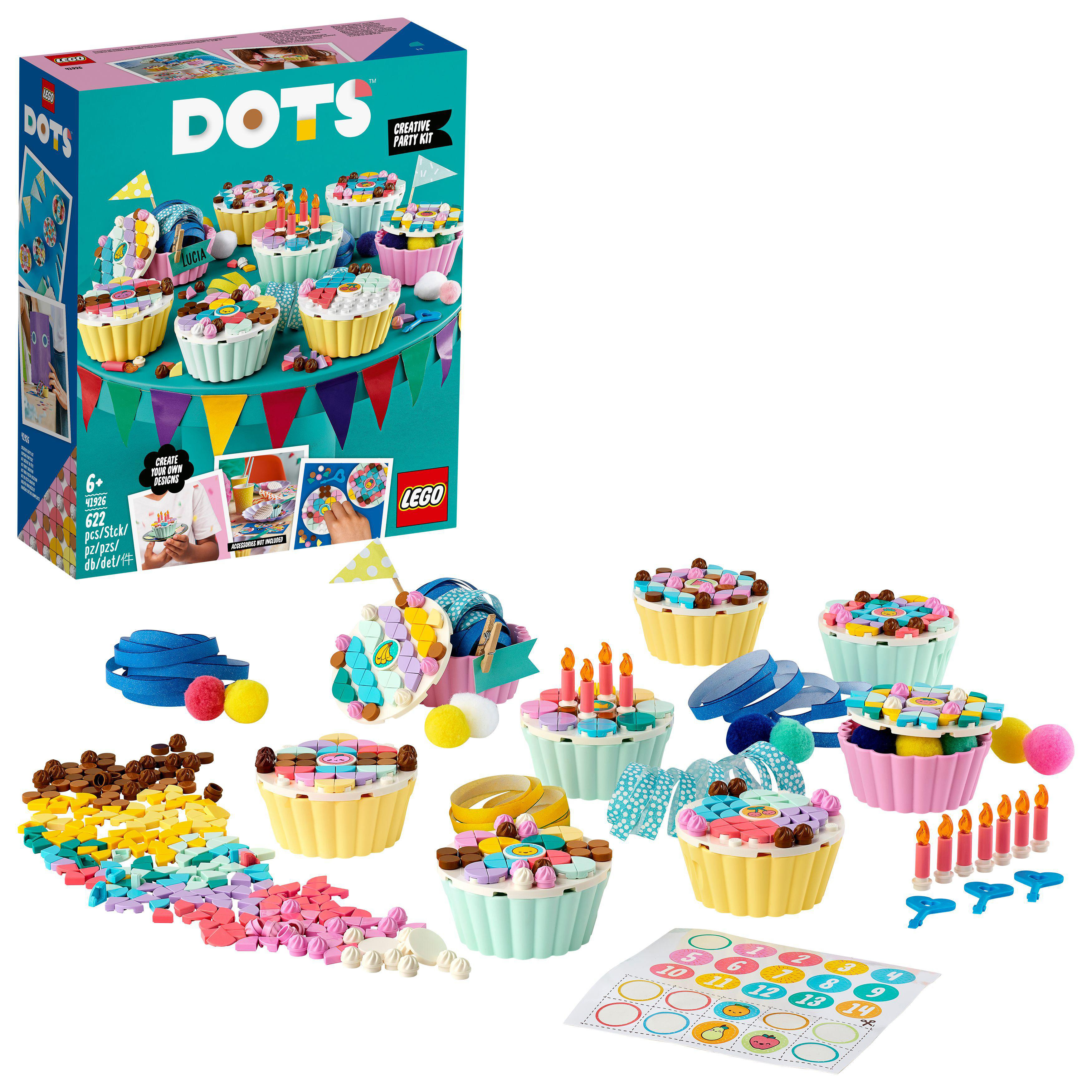 LEGO DOTS 41926 Cupcake Partyset Bausatz, Mehrfarbig