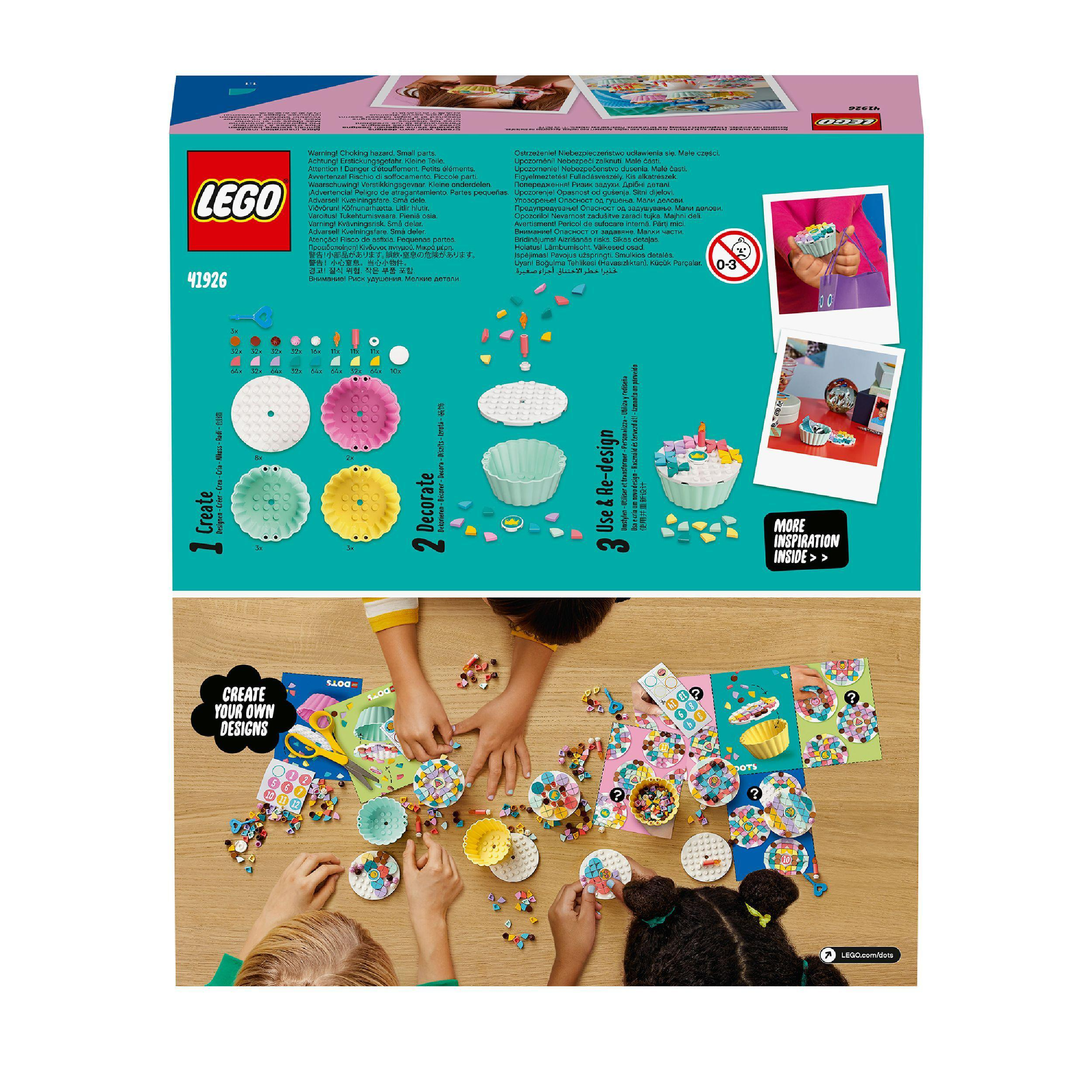 LEGO DOTS 41926 Cupcake Partyset Bausatz, Mehrfarbig