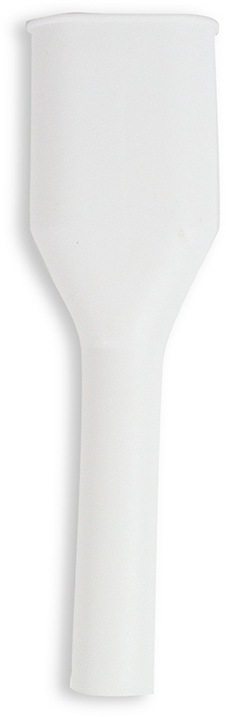 White plastic funnel, simple design, white background, product shot.