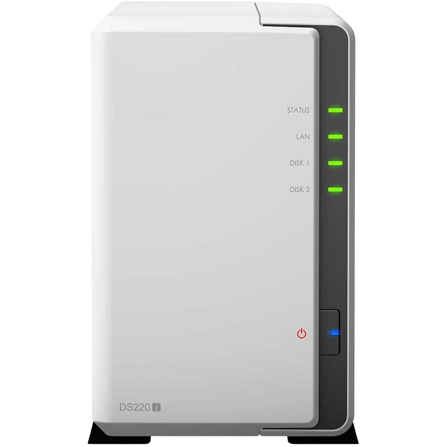 Servidor NAS - Synology DS220J, SSD/HDD SATA de 2.5”, 10/ 100/ 1000 Mbit/s, Realtek RTD1296, Blanco