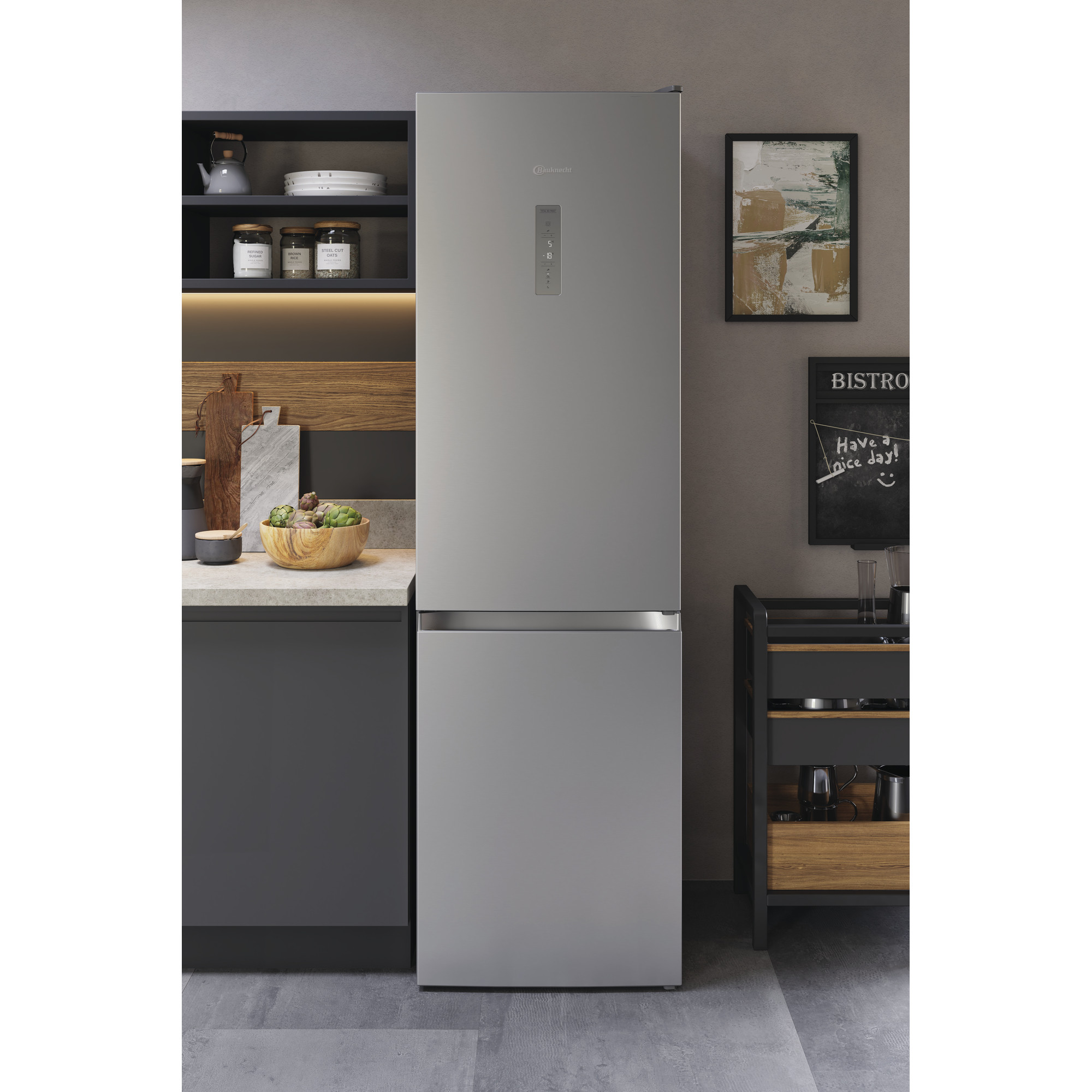 BAUKNECHT KGN 20CM3EIN Kühlgefrierkombination (C, 367 l, 2027 mm hoch, Edelstahloptik)