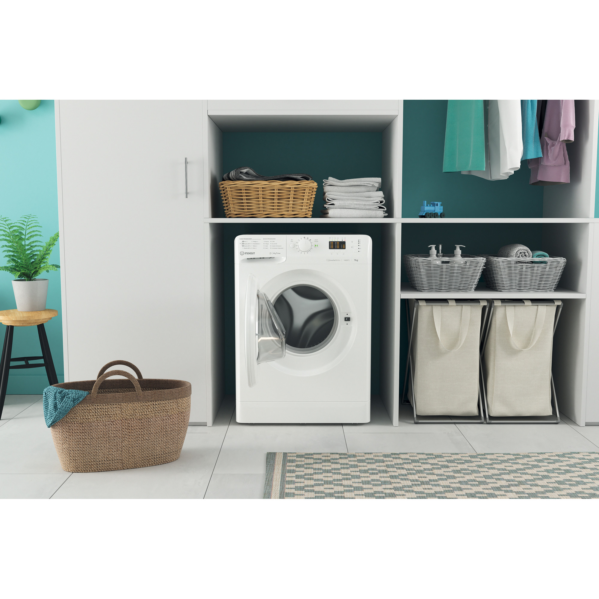 INDESIT MTWA 71484E W DE Waschmaschine Frontlader (7 kg, 1351 U/Min., C, Frontlader)