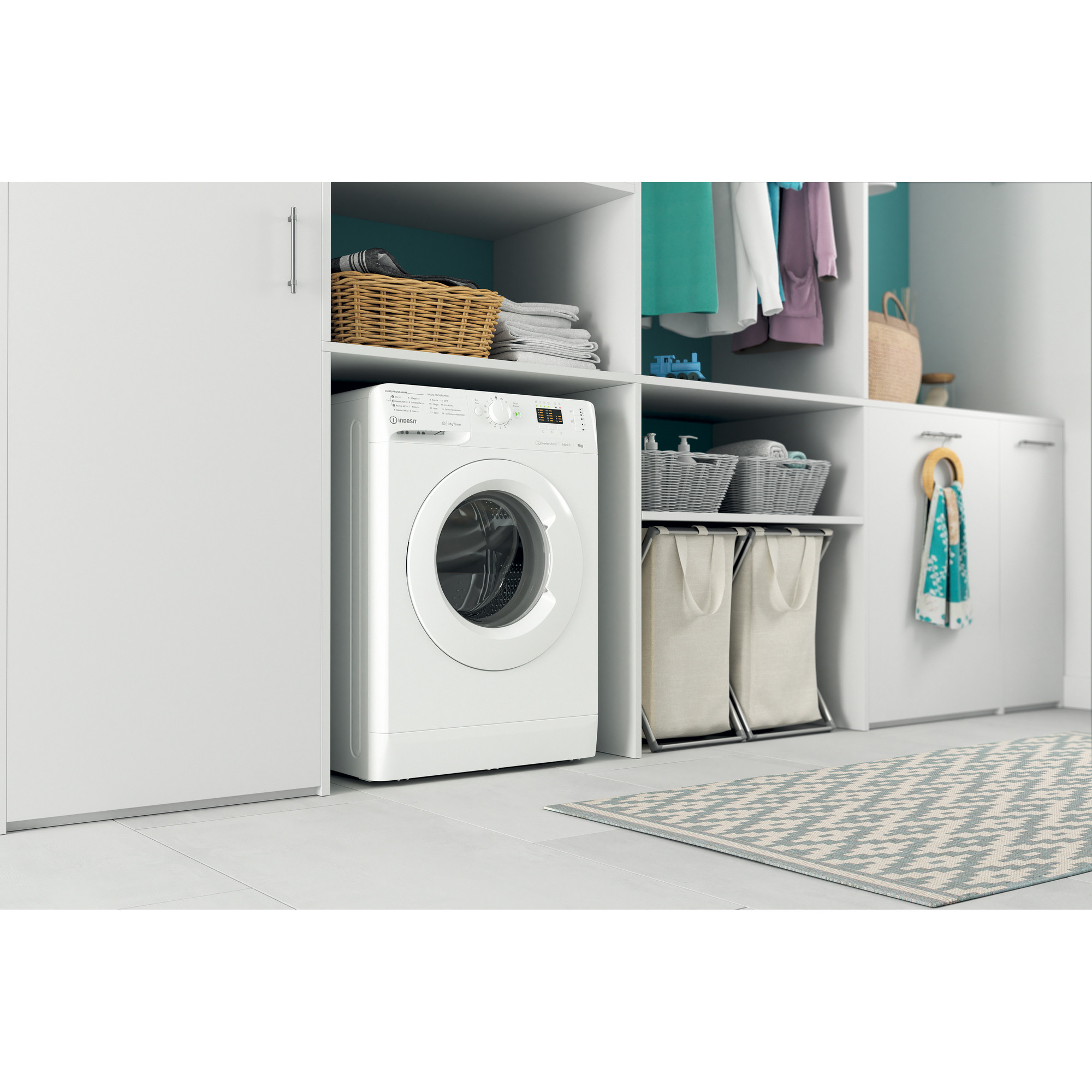 INDESIT MTWA 71484E W DE Waschmaschine Frontlader (7 kg, 1351 U/Min., C, Frontlader)