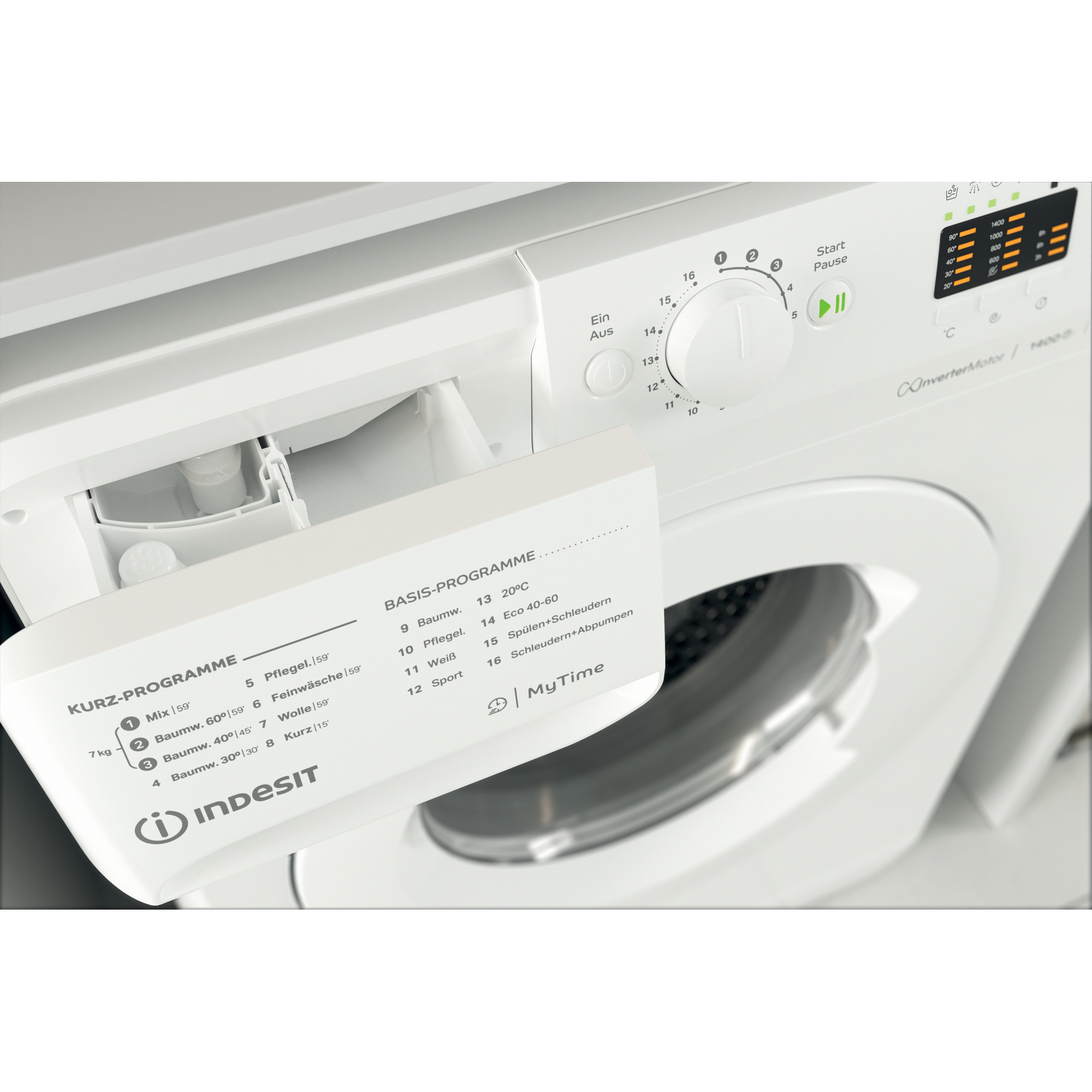 INDESIT MTWA 71484E W DE Waschmaschine Frontlader (7 kg, 1351 U/Min., C, Frontlader)