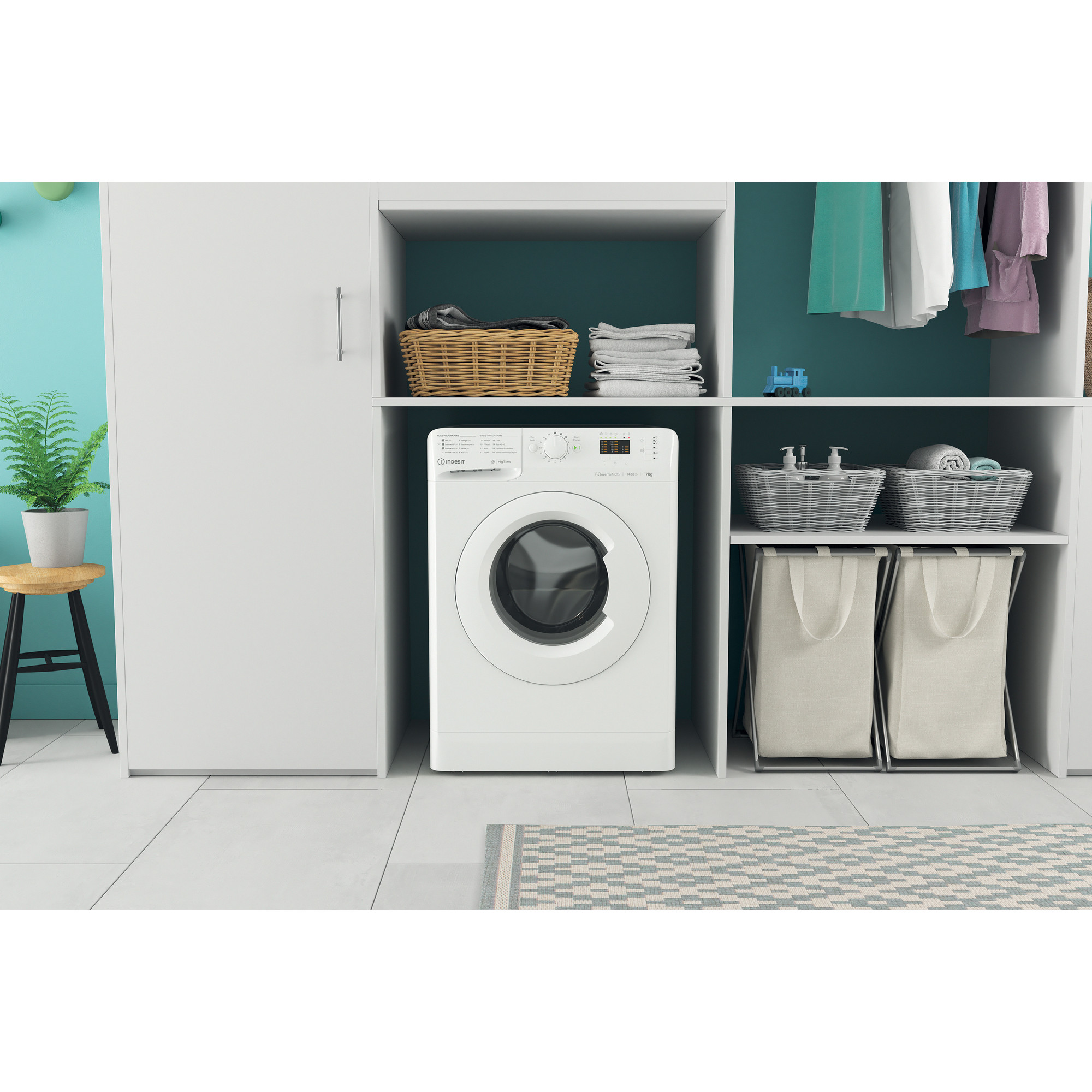 INDESIT MTWA 71484E W DE Waschmaschine Frontlader (7 kg, 1351 U/Min., C, Frontlader)