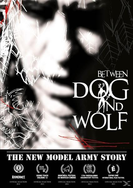 Filmplakát: fekete-fehér kép egy arccal és a szöveggel: Between Dog and Wolf.
