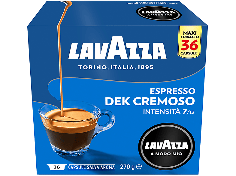 Lavazza Capsule Lavazza Dek Cremoso Per Macchine Espresso A Modo Mio Dek Cremoso 36 Caps, 0,27 Kg