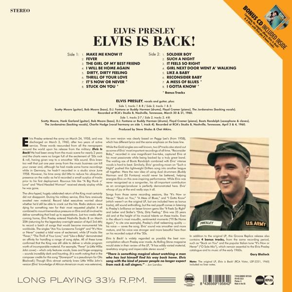 Elvis Presley - Elvis Bonus-CD) Is (LP LP+Bonus CD) - Back! (180g 
