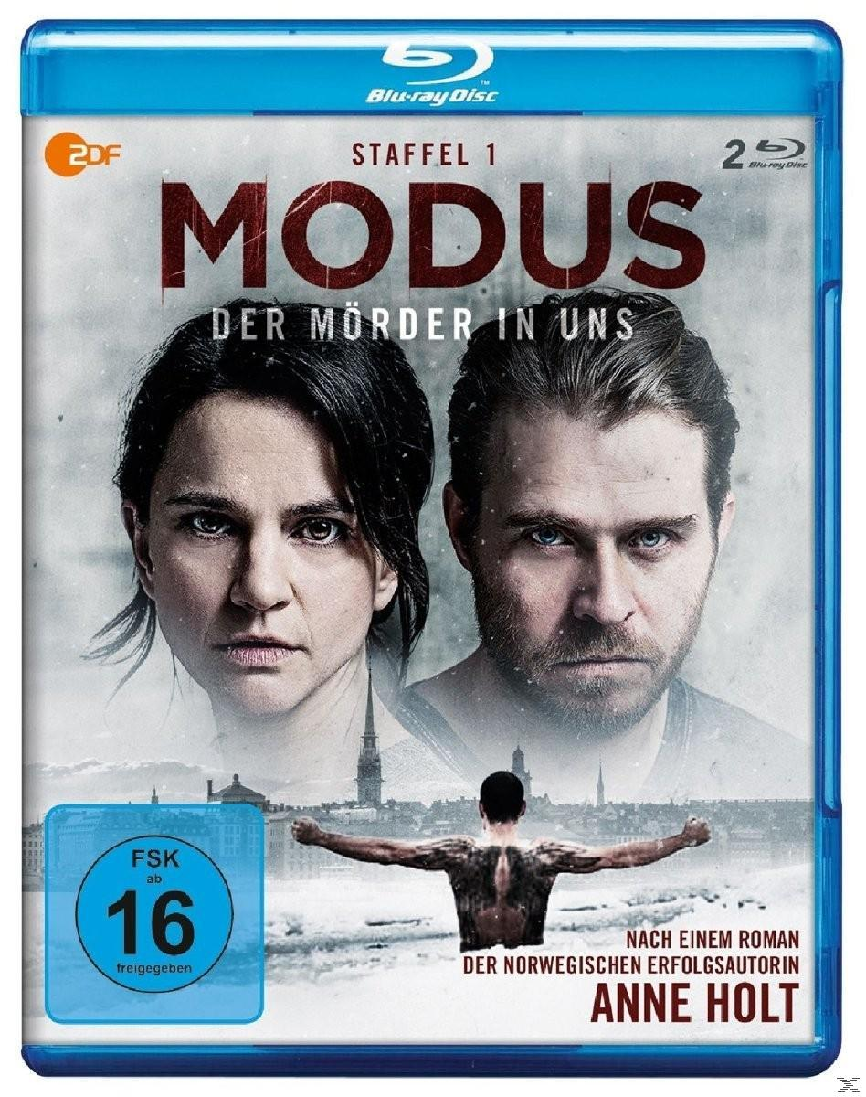 Blu-ray Disc Hülle der TV-Serie "Modus". Zwei Personen sind auf der Vorderseite.