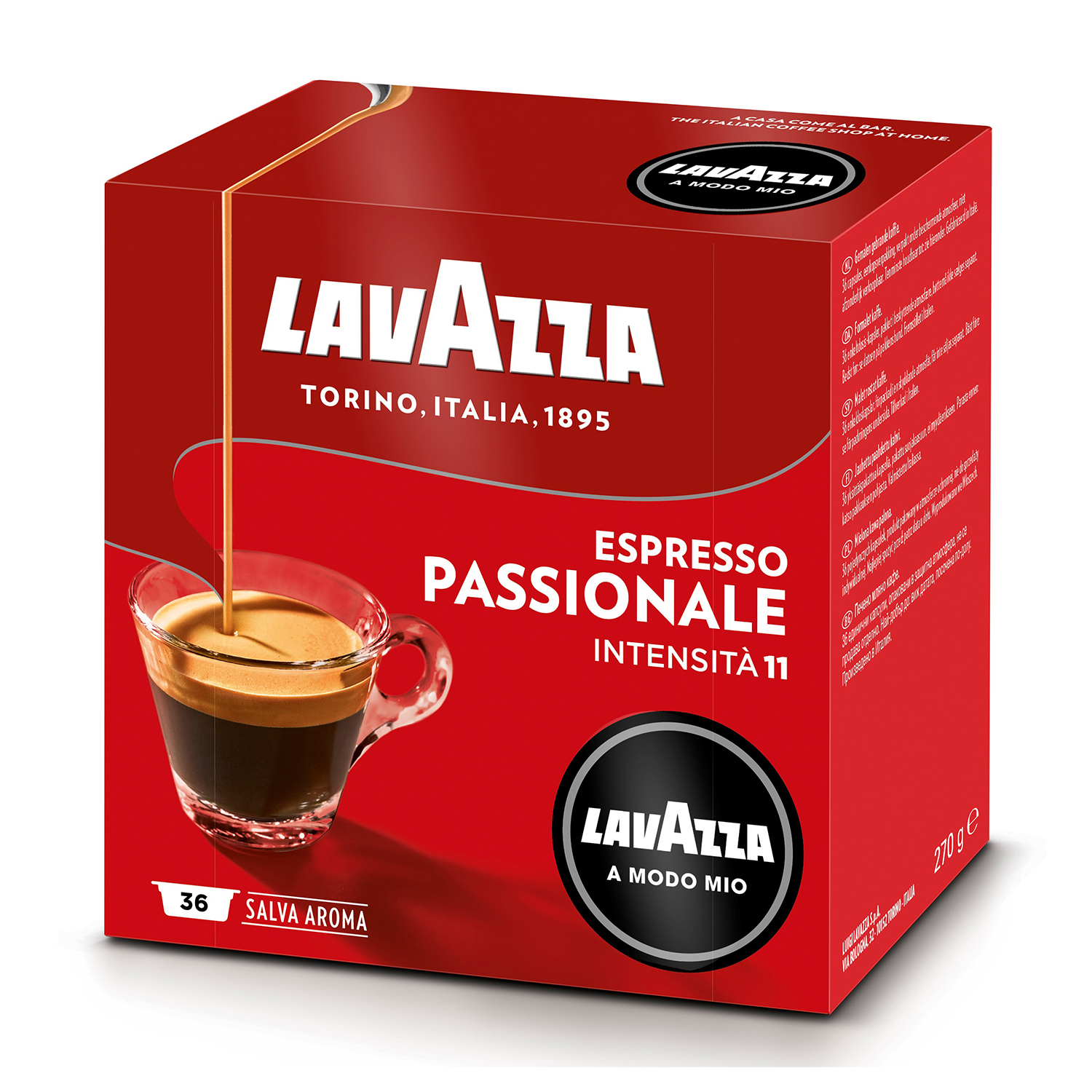 Lavazza Capsule originali Lavazza per Macchine Espresso A Modo Mio Passionale 36Caps, 0,12 kg
