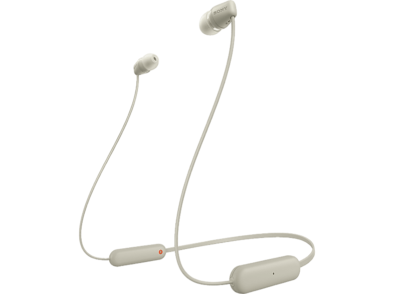 SONY WI-C100, In-ear Kopfhörer Bluetooth Cremefarben