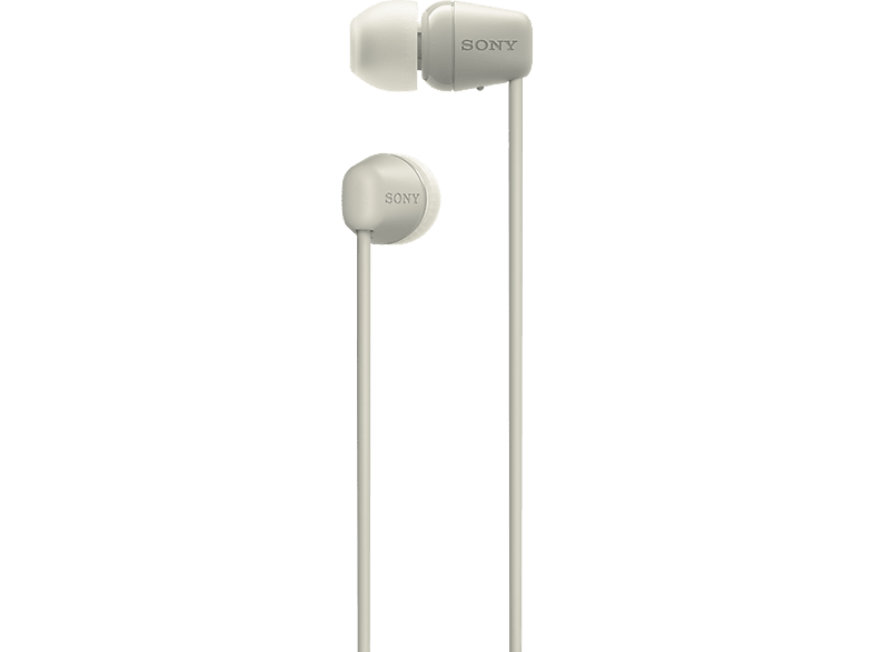 SONY WI-C100, In-ear Kopfhörer Bluetooth Cremefarben