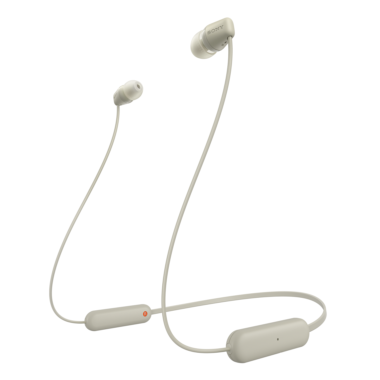 SONY WI-C100, In-ear Cremefarben Bluetooth Kopfhörer