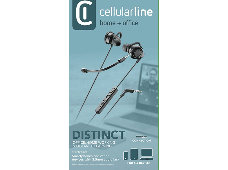 CELLULARLINE Distinct Kulak İçi Kablolu Kulaklık Siyah_1