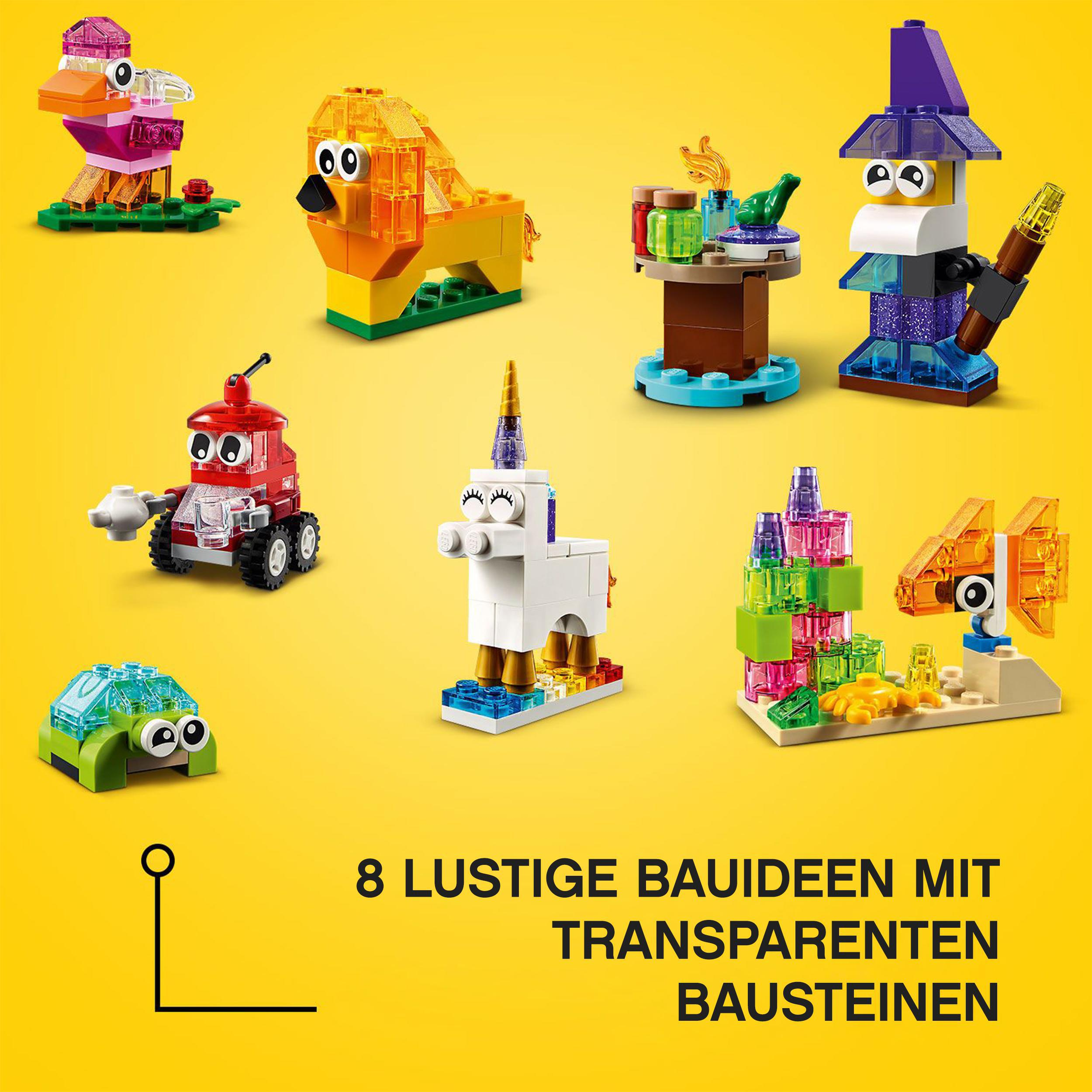 Kreativ-Bauset durchsichtigen Steinen 11013 Classic Bausatz, Mehrfarbig LEGO mit