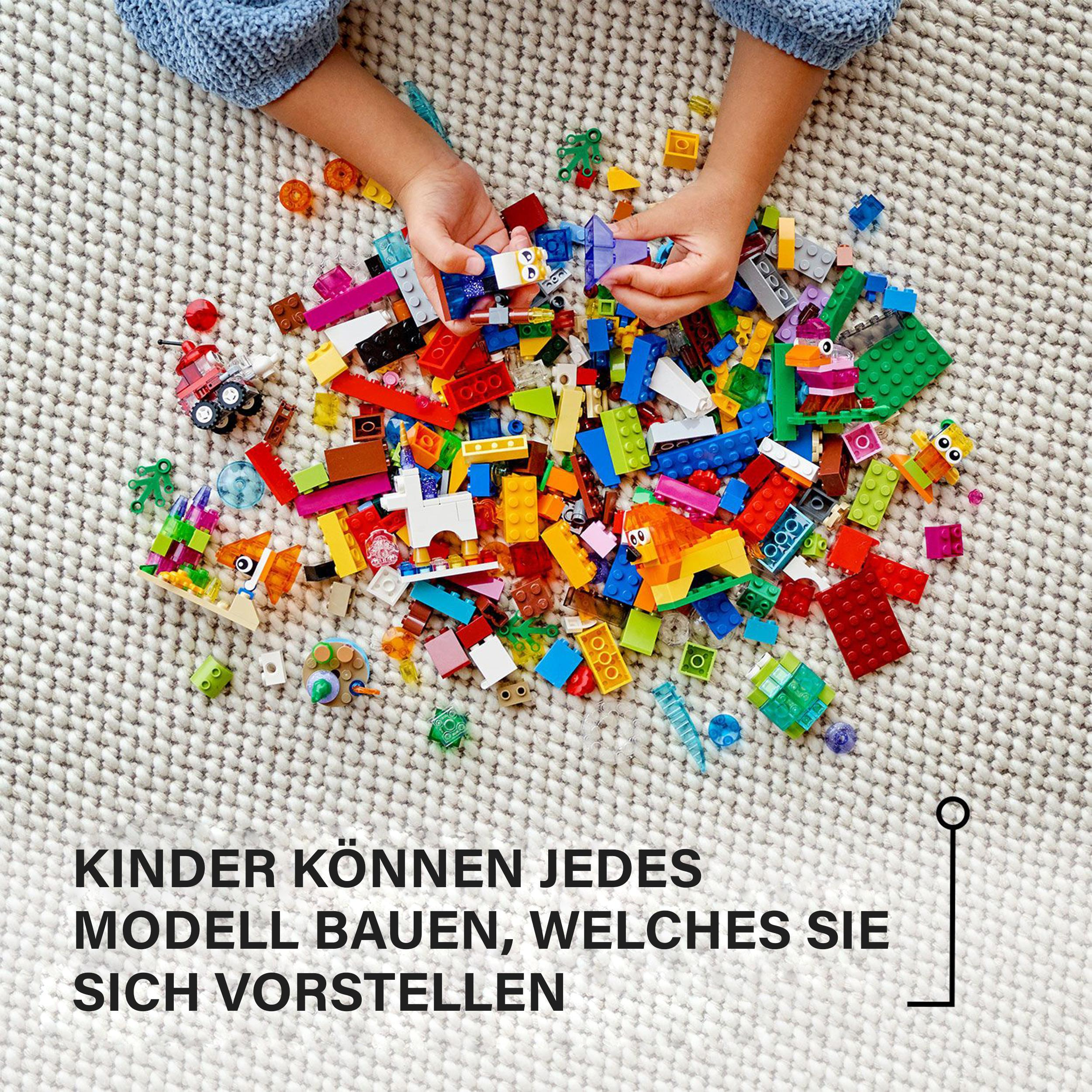 Bausatz, Kreativ-Bauset Mehrfarbig Classic mit durchsichtigen 11013 Steinen LEGO