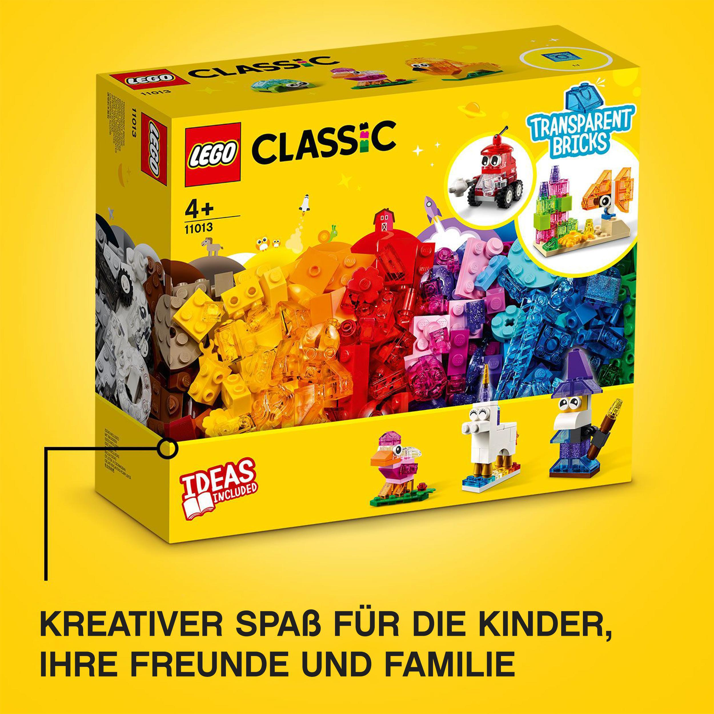 Bausatz, 11013 Mehrfarbig LEGO durchsichtigen Kreativ-Bauset mit Steinen Classic