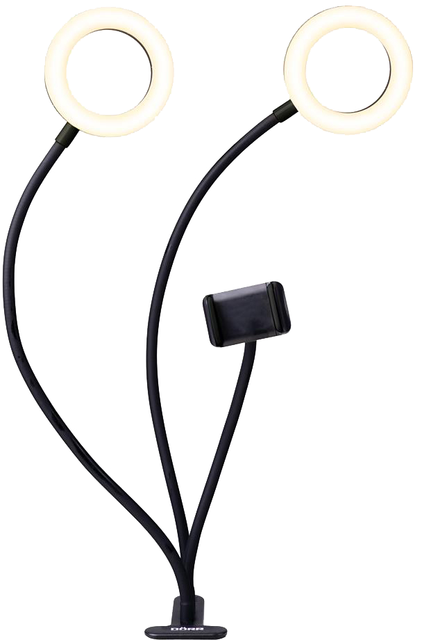 DÖRR SLR-12 Bi-Color 2x hajlítható karú LED körlámpa telefon tartóval,csipesszel (D371047)