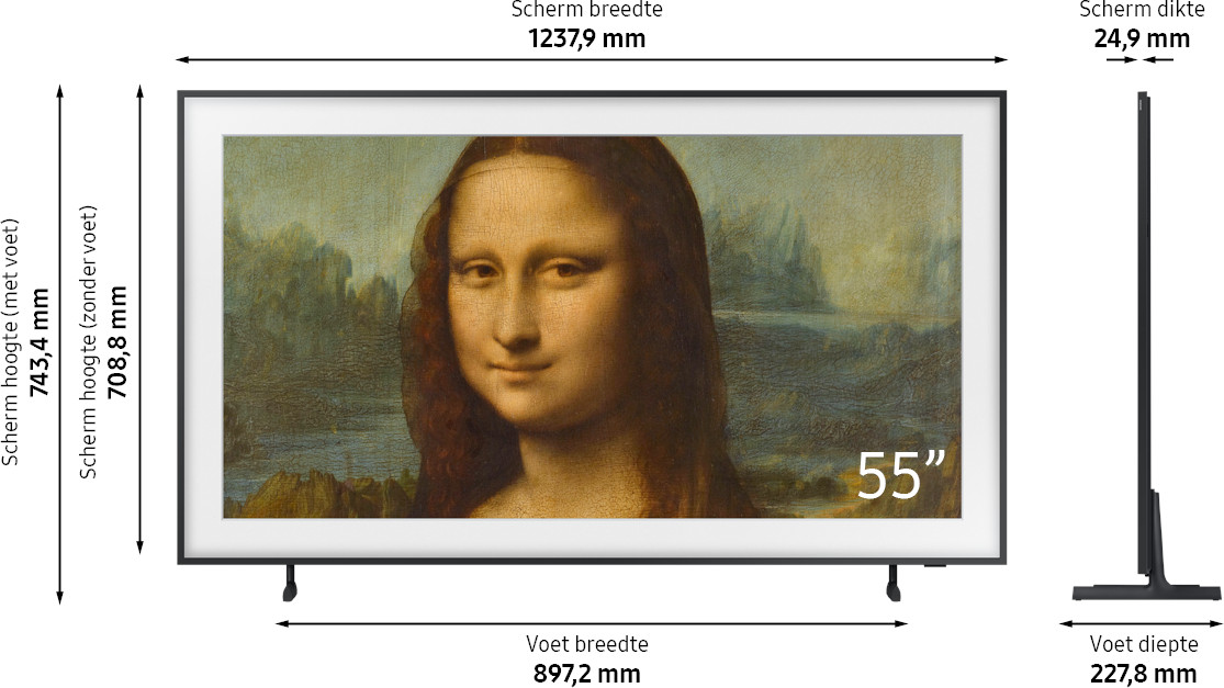 SAMSUNG The Frame 55" QLED 4K Smart TV QE55LS03BAUXXN - QLED 4K - QLED-tv - 55 inch