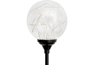 HOME Napelemes üveggömb dekoráció, meleg fehér micro LED füzérrel (MX 624)