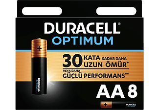 DURACELL Optimum Kalın Kalem 8'li AA Alkalin Pil_0