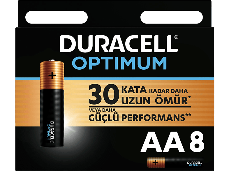 DURACELL Optimum Kalın Kalem 8'li AA Alkalin Pil_0