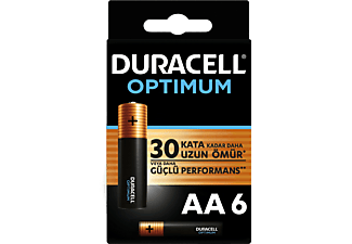 DURACELL Optimum Kalın Kalem 6'lı AA Alkalin Pil