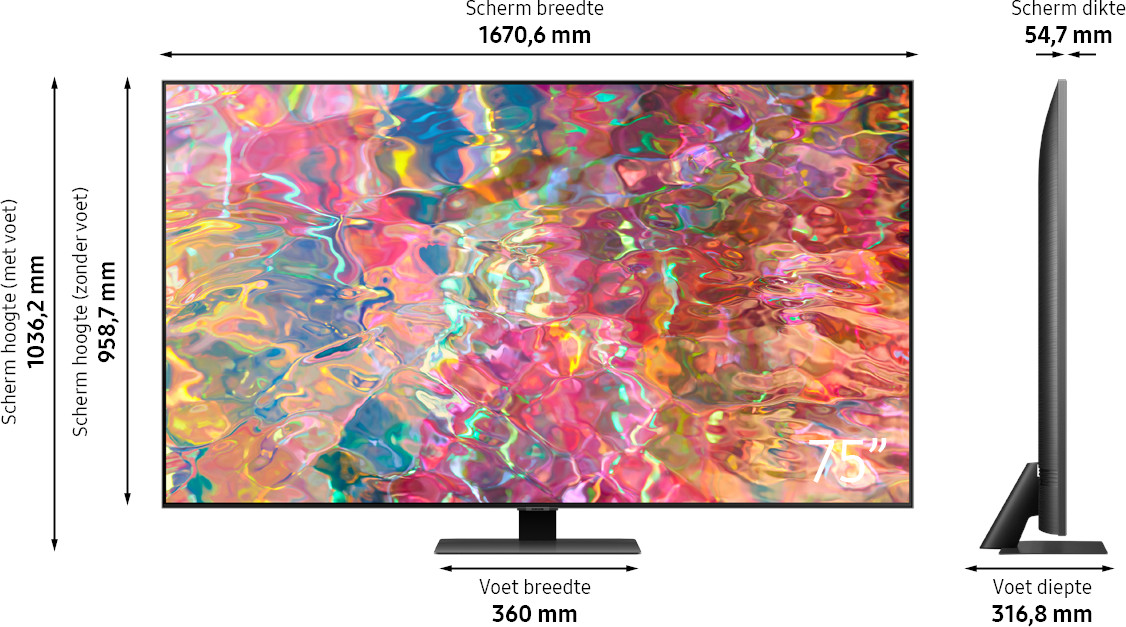 SAMSUNG 75" QLED 4K Smart TV QE75Q80BATXXN - QLED 4K - QLED-tv - 75 inch