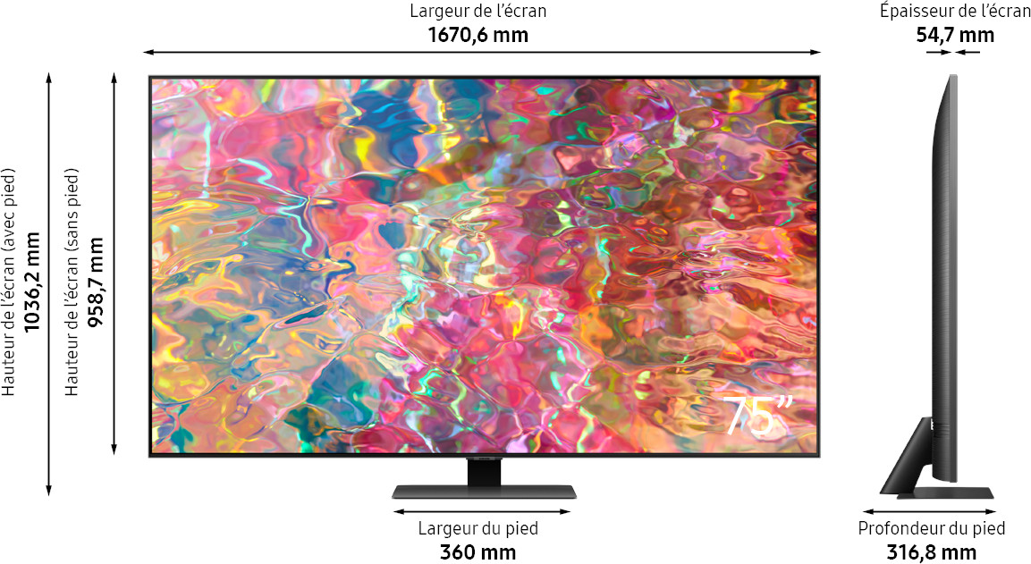 SAMSUNG 75" QLED 4K Smart TV QE75Q80BATXXN - QLED 4K - QLED-tv - 75 inch